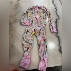Little Sleepies Pink and Multicolor Kids One Piece Footie